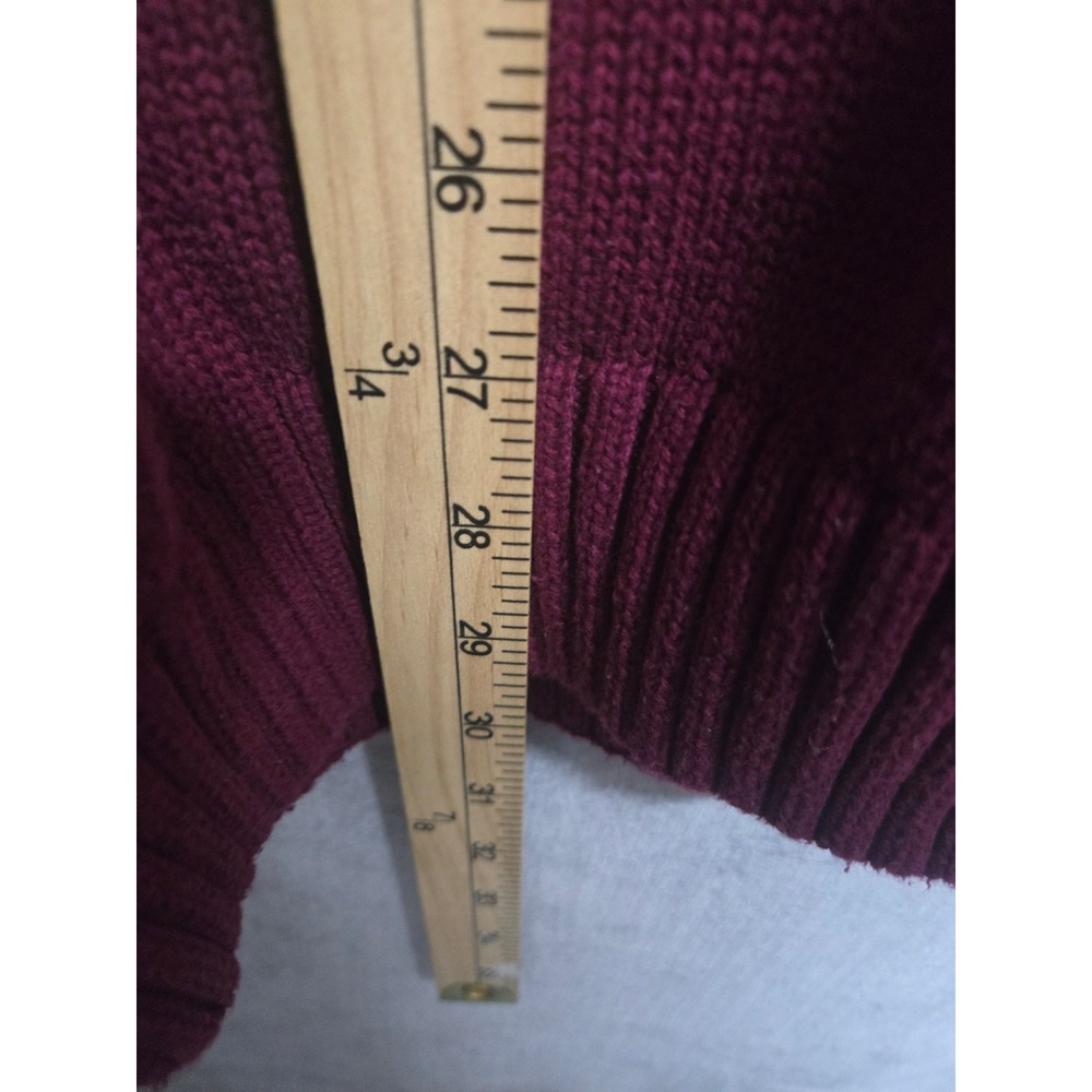Chaps Mens XXL Burgundy Red Cotton Knit‎ Crewneck Sweater Long Sleeve Pullover - Picture 5 of 6